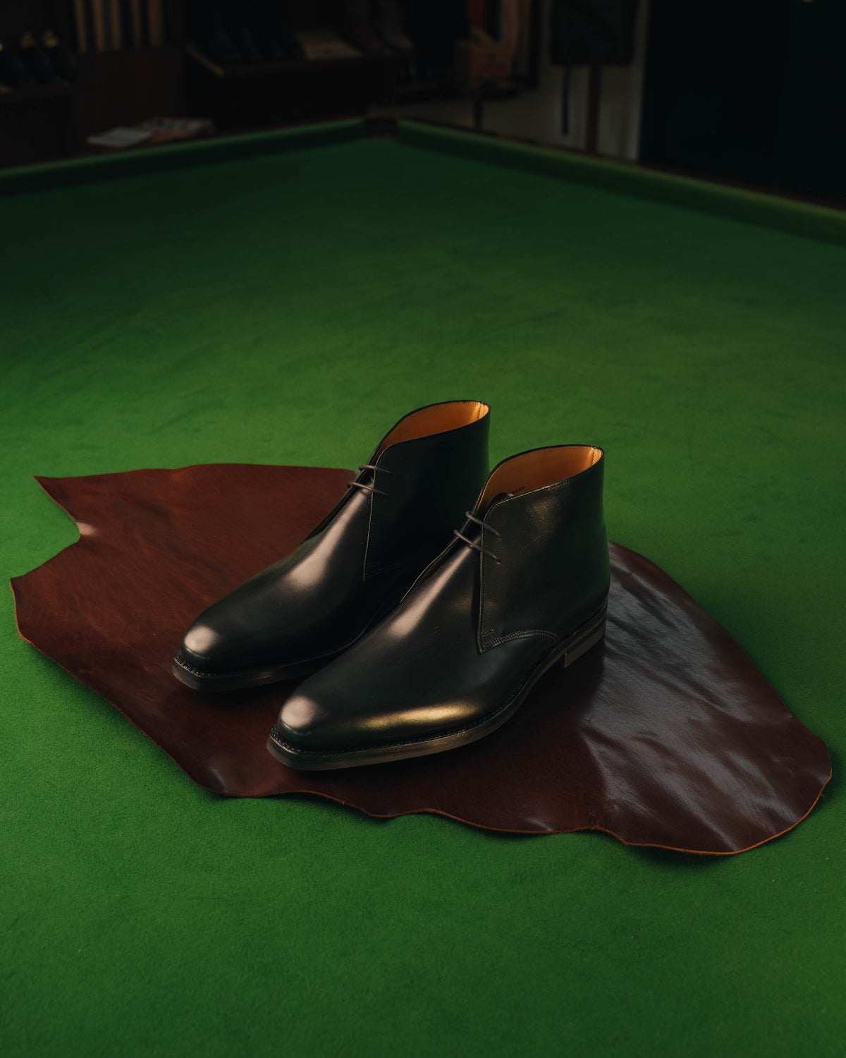 Tetbury Chukka Boot, Black Wax Calf ‘Dainite’ Crockett & Jones