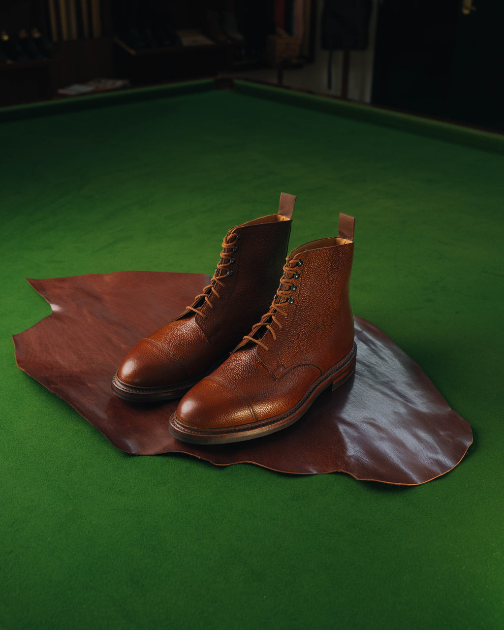 Coniston Derby Boot, Tan Scotch Grain 'Dainite' by Crockett & Jones