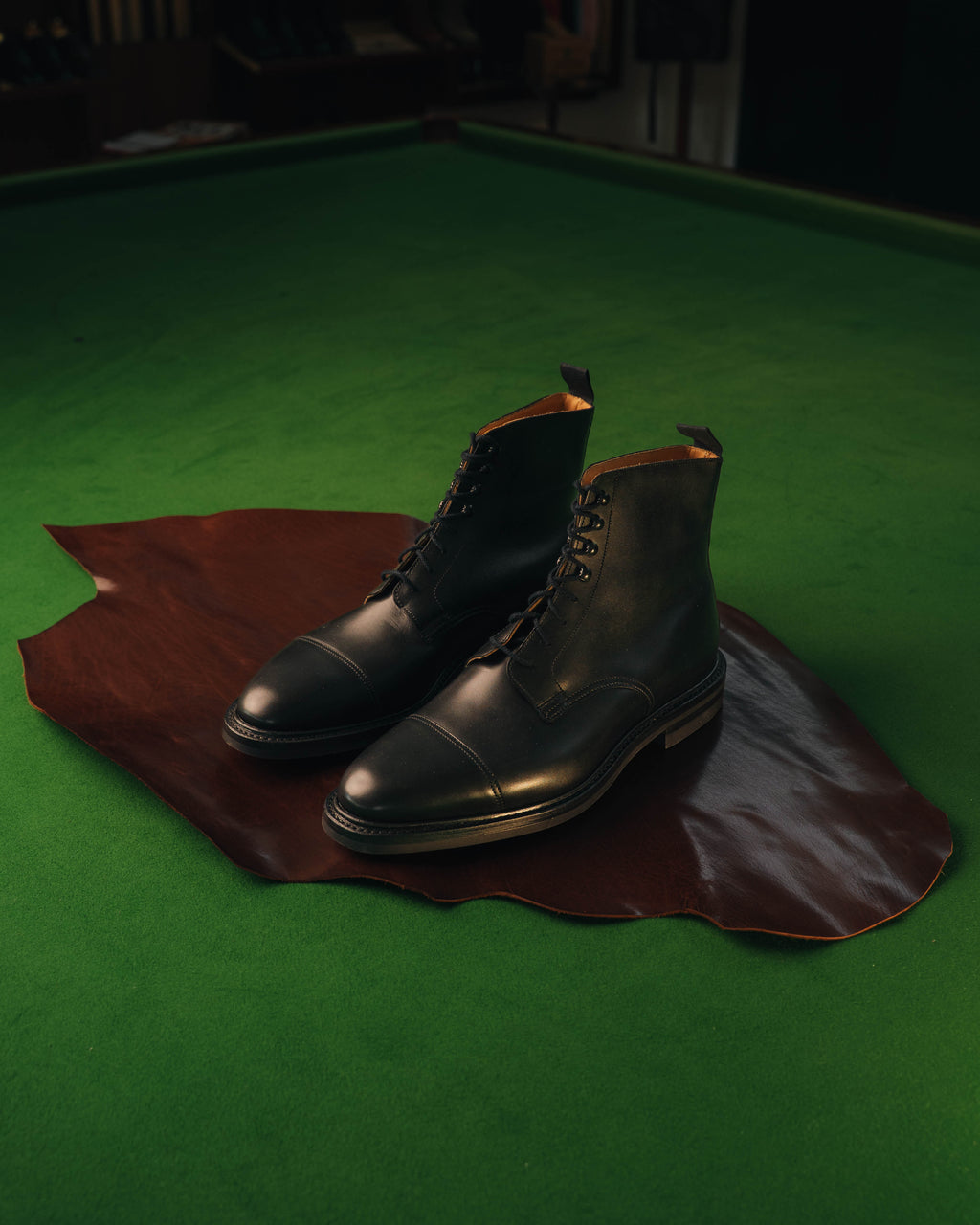 Argyll Derby Boot, Black Wax Calf 'Dainite' Derby, Crockett & Jones
