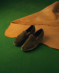 Herrslippers i olivgrön sammet – Albert Slipper Plain Olive | Bowhill & Elliott