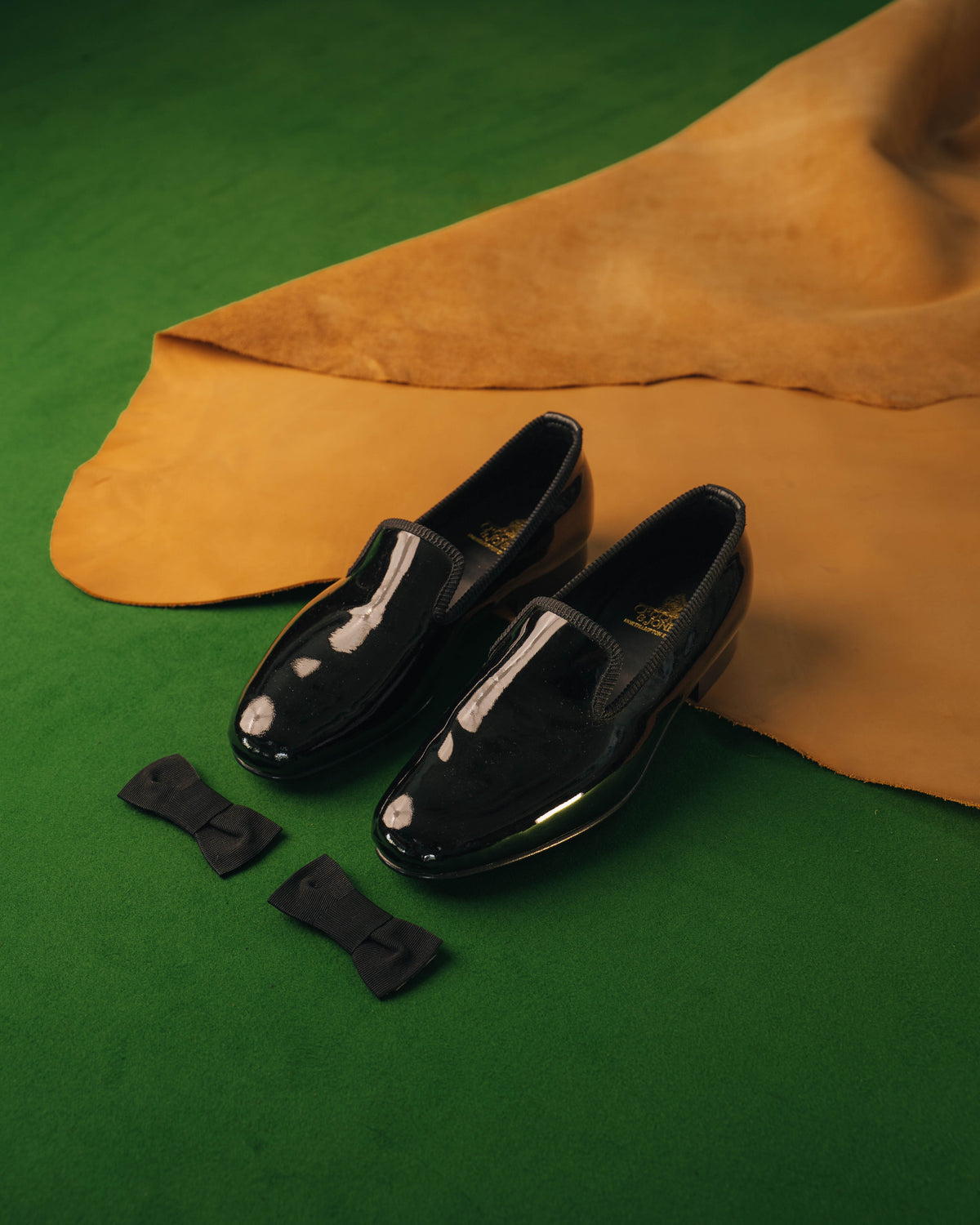 Albert Black Patent Bow in Box, Crockett & Jones