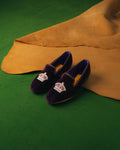 Purple Velvet Crown Albert Slippers Dam - Bowhill & Elliott