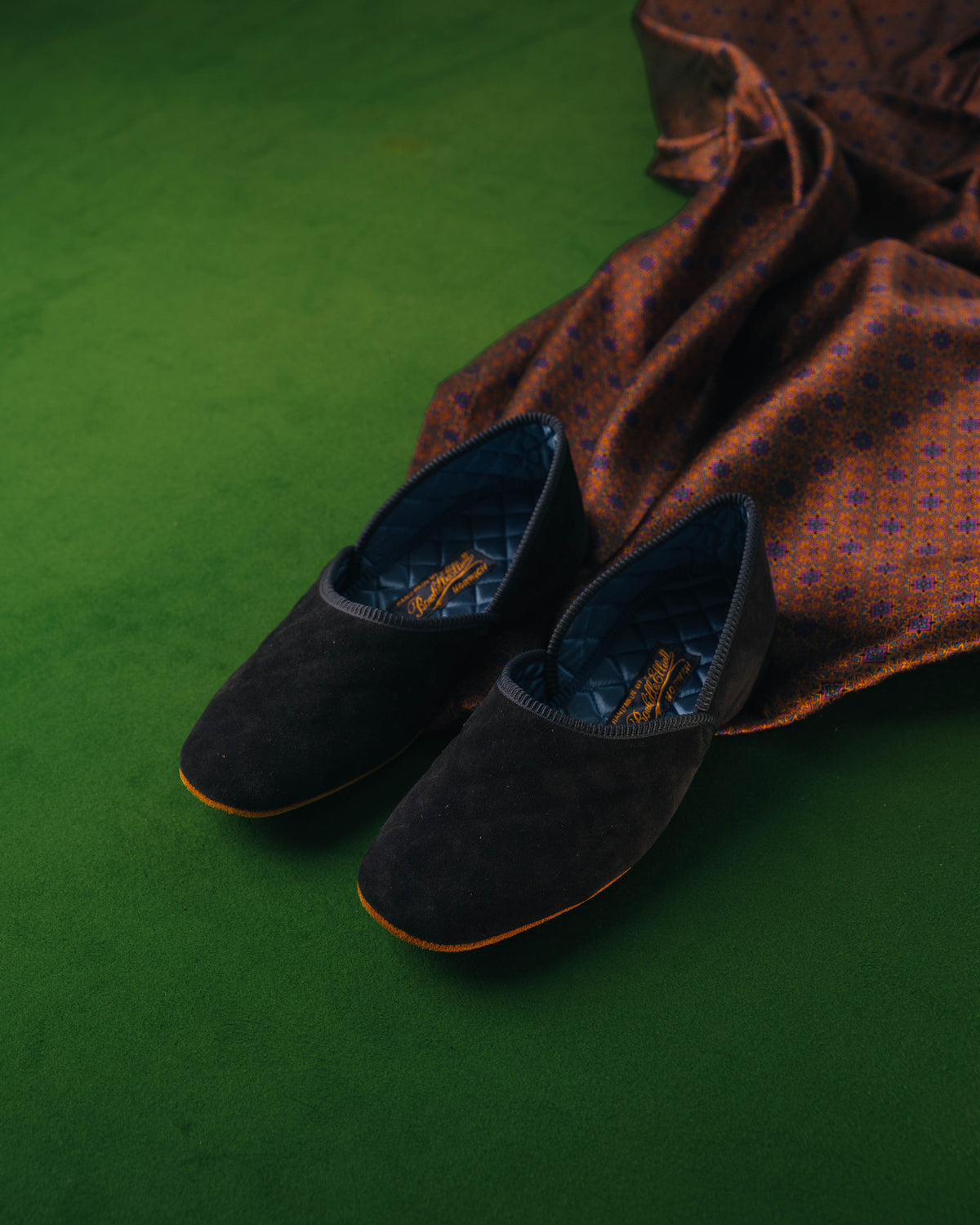 Grecian Slipper Navy Suede, Bowhill & Eliott