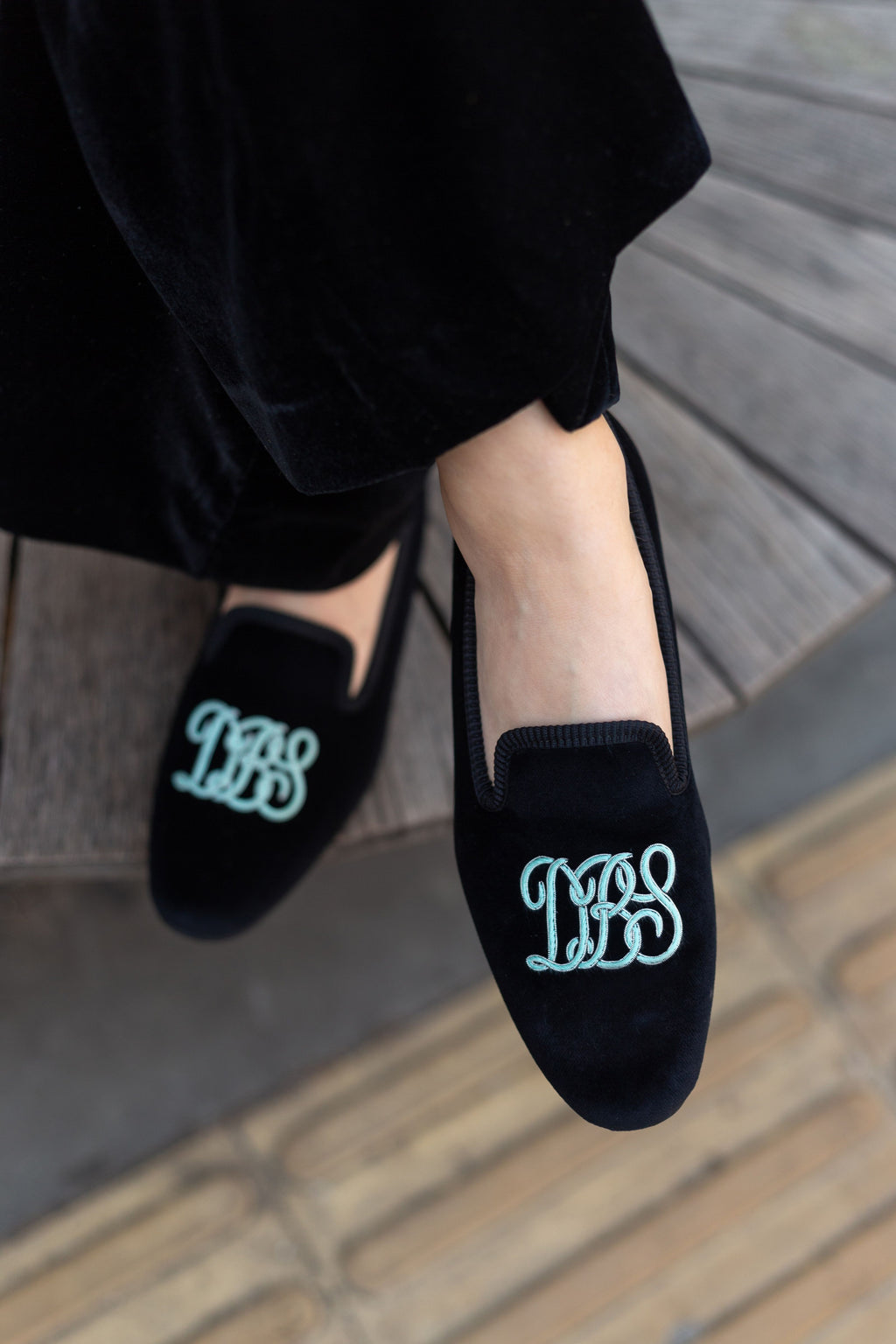 Bespoke Monogram Velvet Slipper, Bowhill & Elliott
