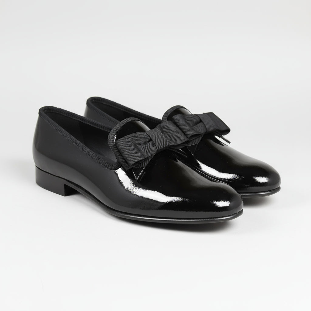 Albert Black Patent Bow in Box, Crockett & Jones - Hammargruppen