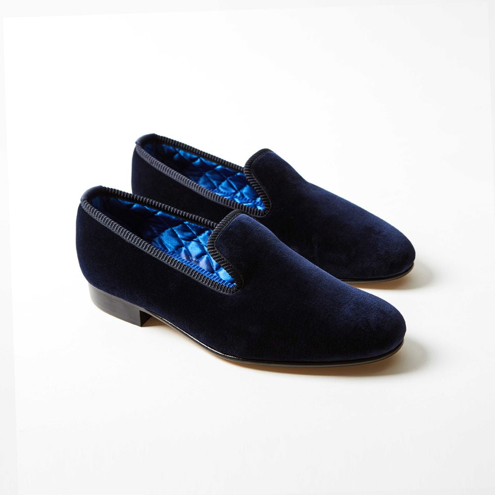 Albert Slipper Plain Navy, Crockett & Jones - Hammargruppen