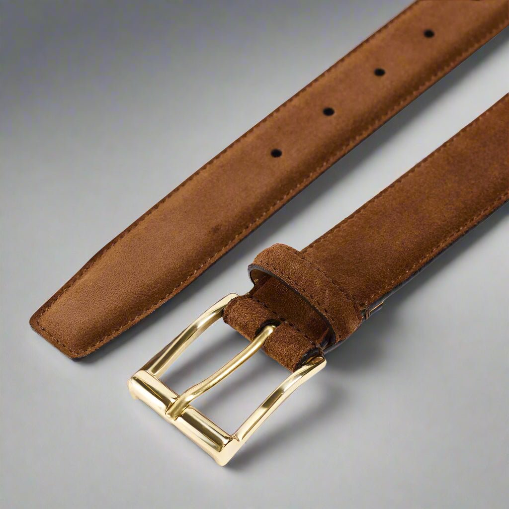 Bälte Tobacco Suede 'Mässing' Crockett & Jones - Hammargruppen