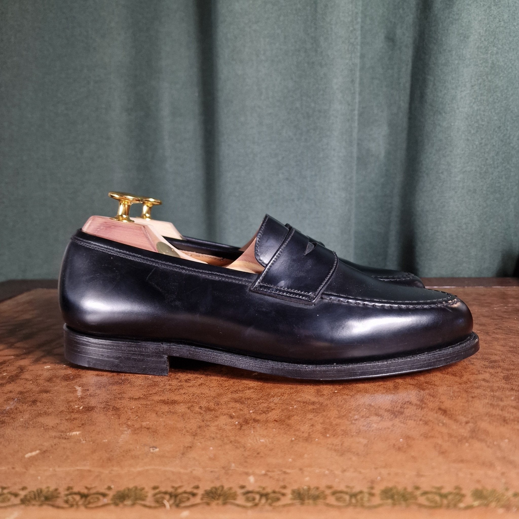 Crockett u0026 Jones Boston 2 ローファー 7 E Boston\u0027 Black Leather Loafers UK 9.5 E - Abbot\u0027s Shoes