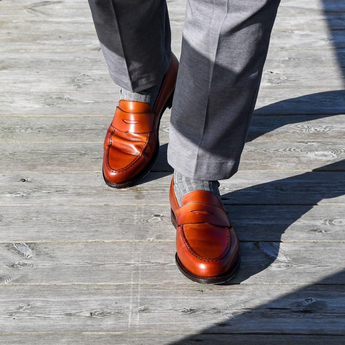 Crockett & Jones Boston – Men's Penny Loafers in Light Brown Calfskin ...