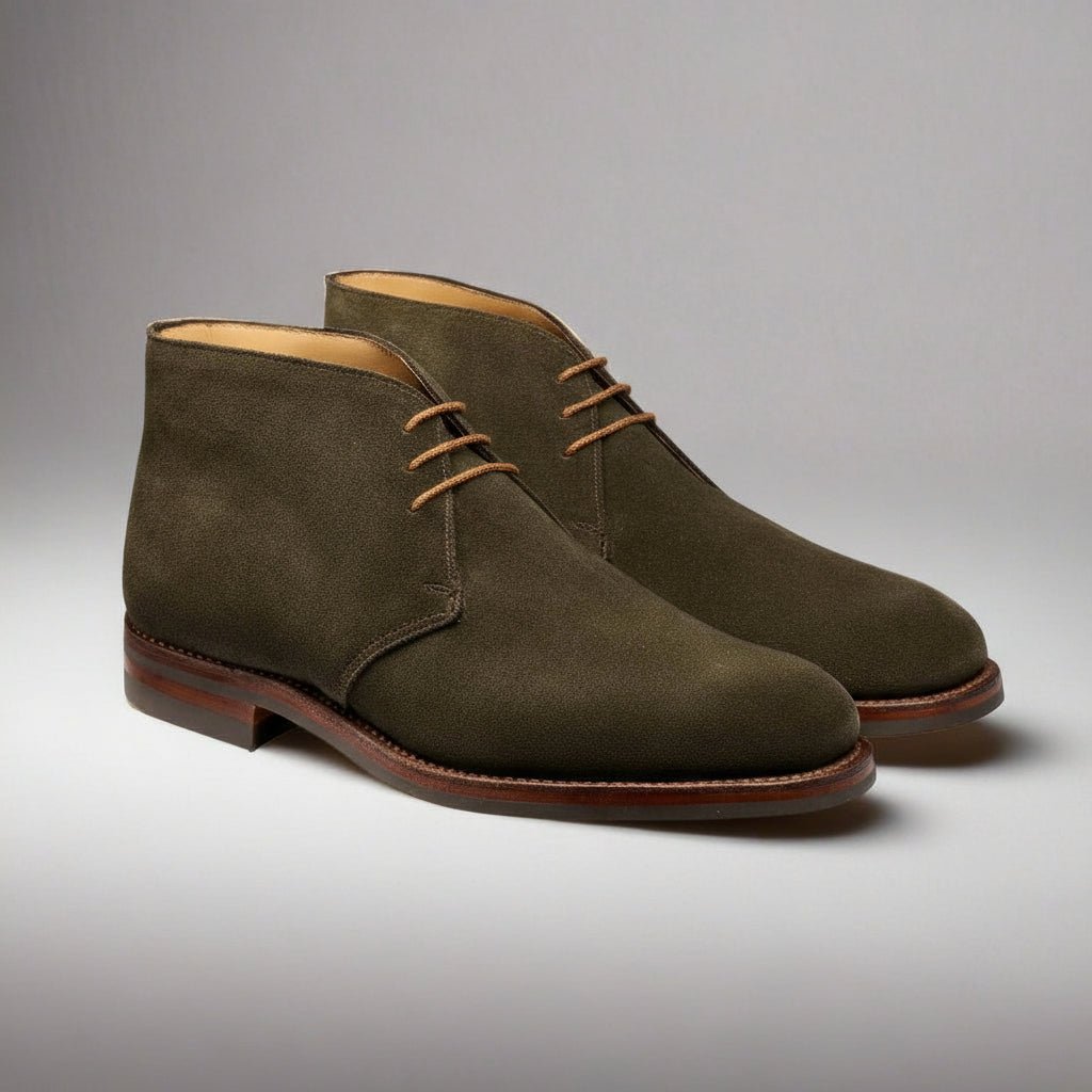 Chiltern Chukka Boot, Earth Green Suede ‘Dainite’ Crockett & Jones - Hammargruppen
