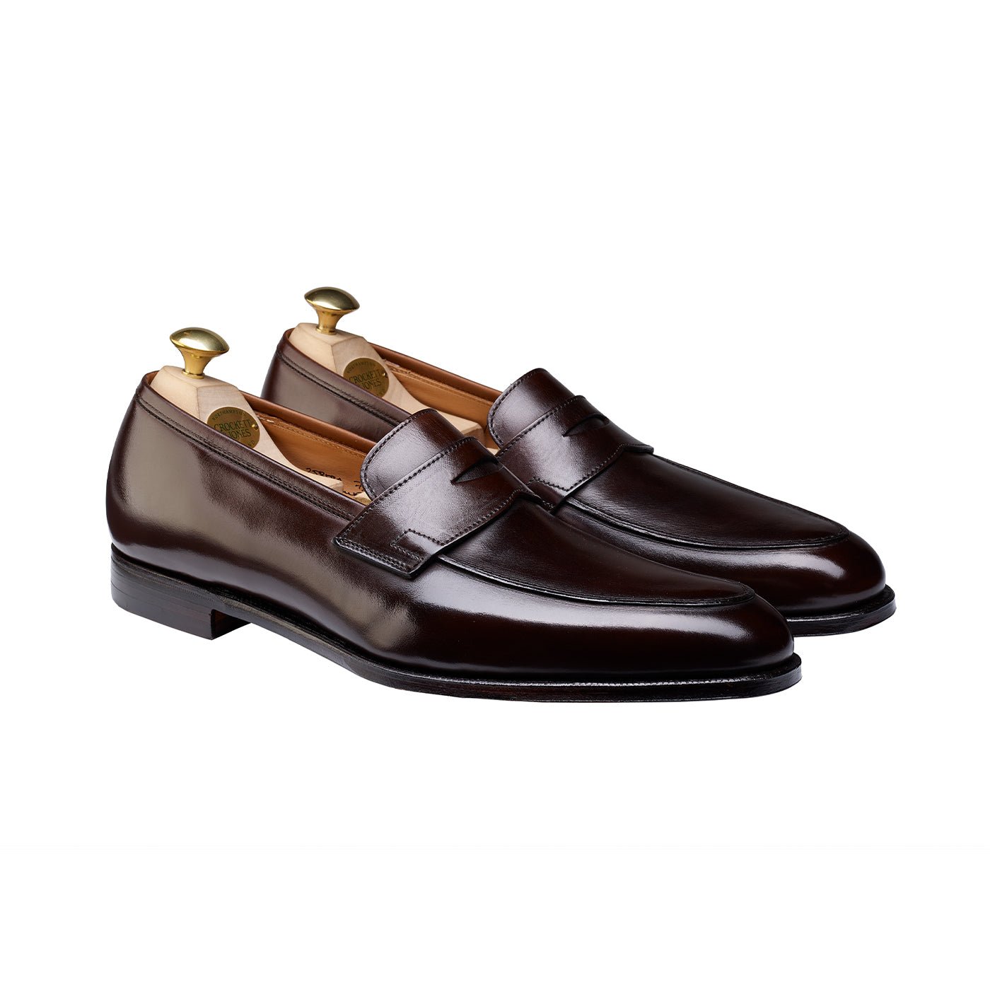 Crawford Penny Loafer, Dark Brown Antique Calf, Crockett & Jones - Hammargruppen