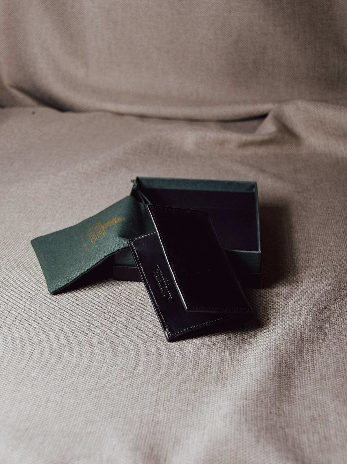 Folded Card Case – Black Shell Cordovan - Crockett & Jones