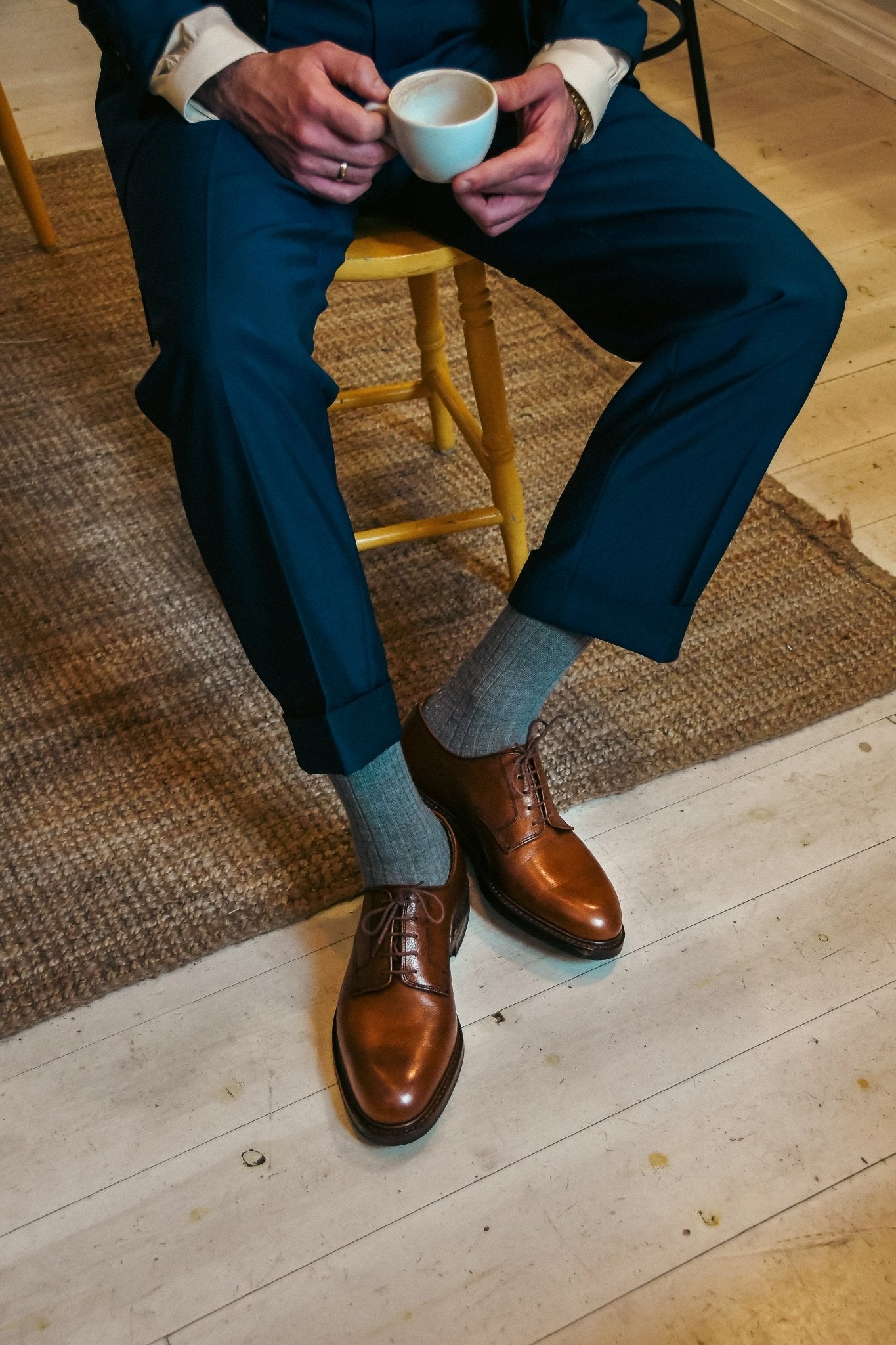 Grasmere Derby, Tan Scotch Grain ‘Dainite’ Crockett & Jones - Hammargruppen