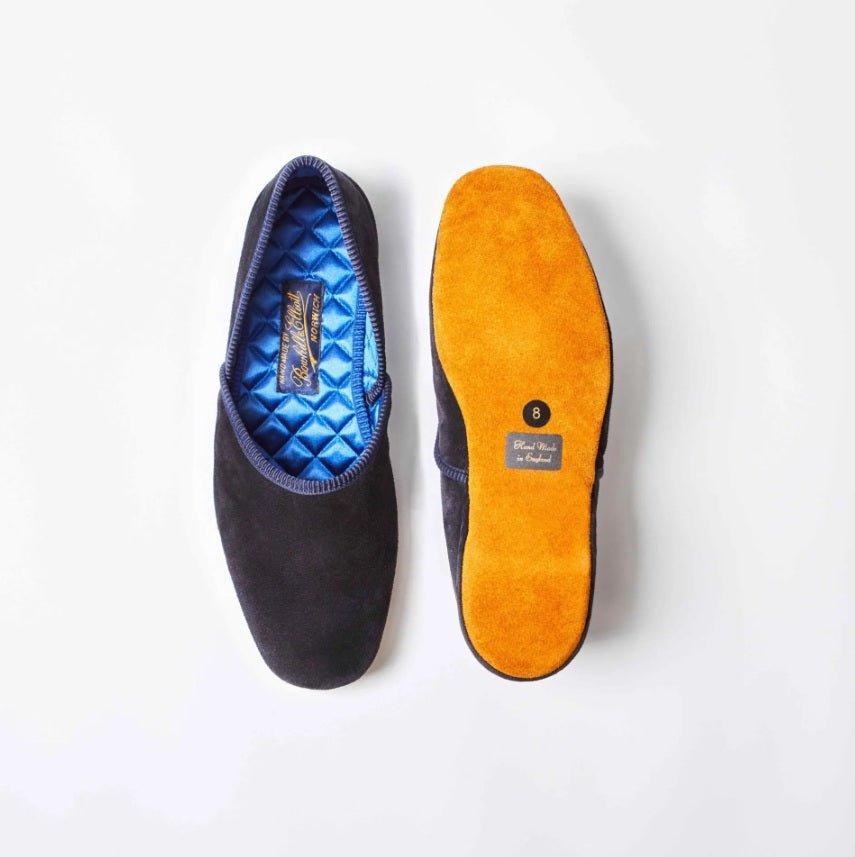 Grecian Slipper Navy Suede, Bowhill & Eliott - Hammargruppen