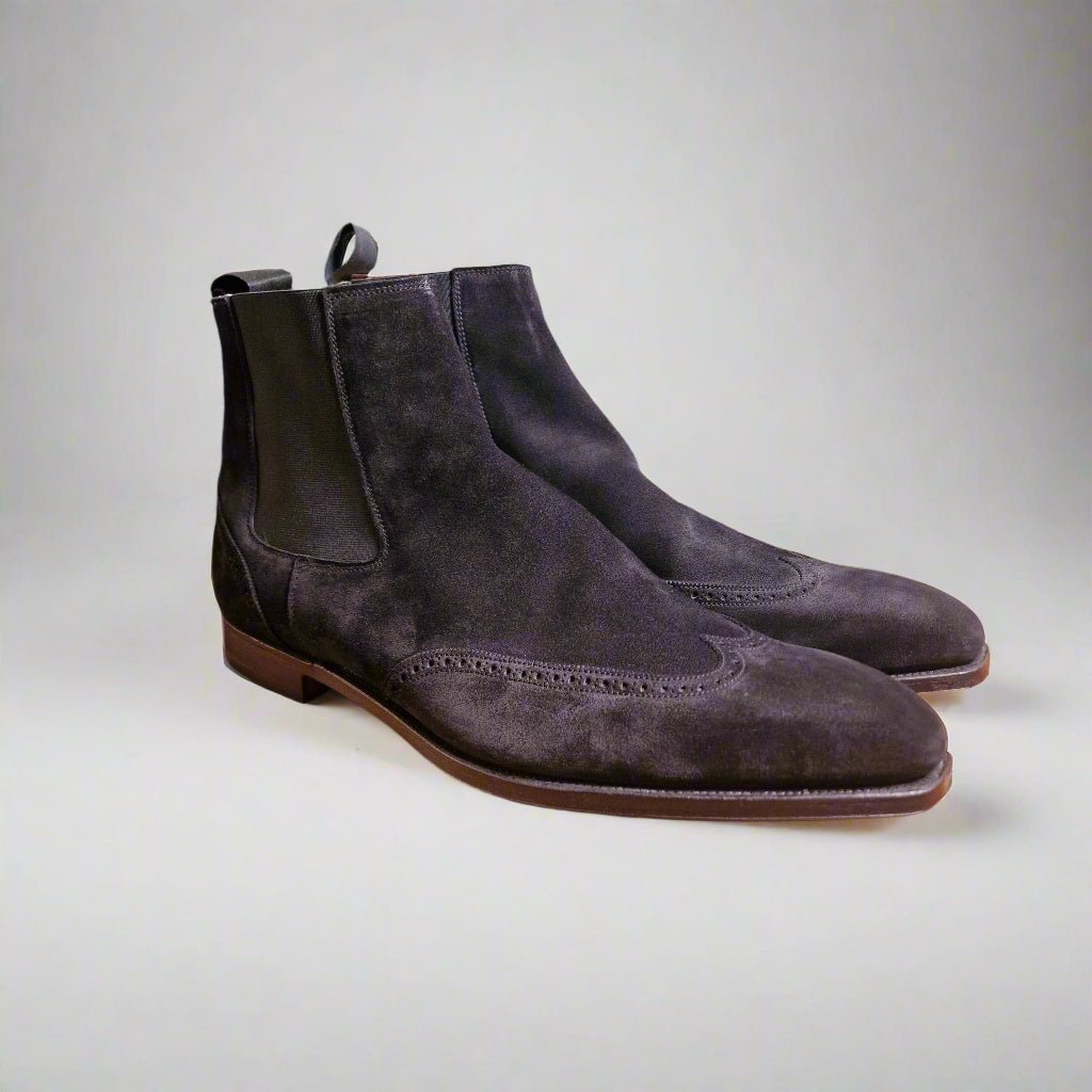 Greenwich Chelsea Boot, Black Suede (11.5E) Crockett & Jones - Hammargruppen