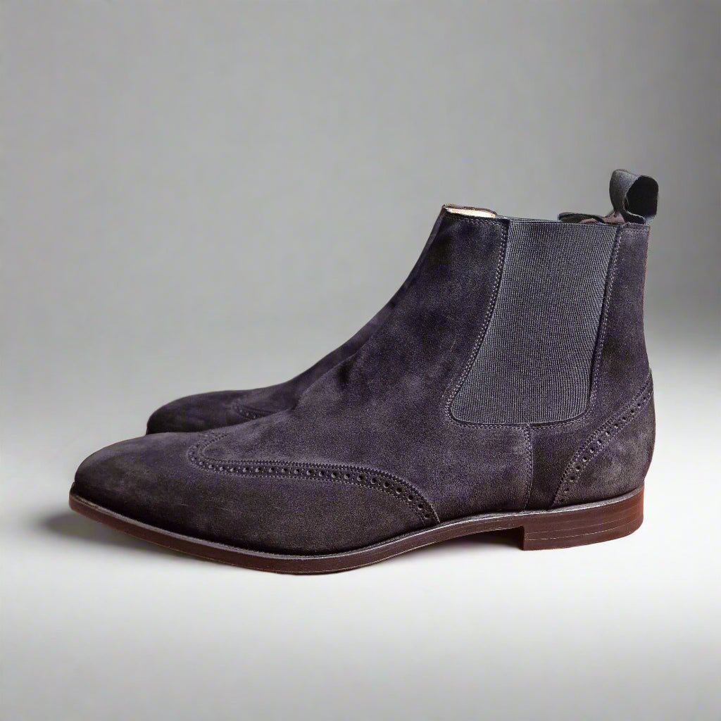 Greenwich Chelsea Boot, Black Suede (11.5E) Crockett & Jones - Hammargruppen