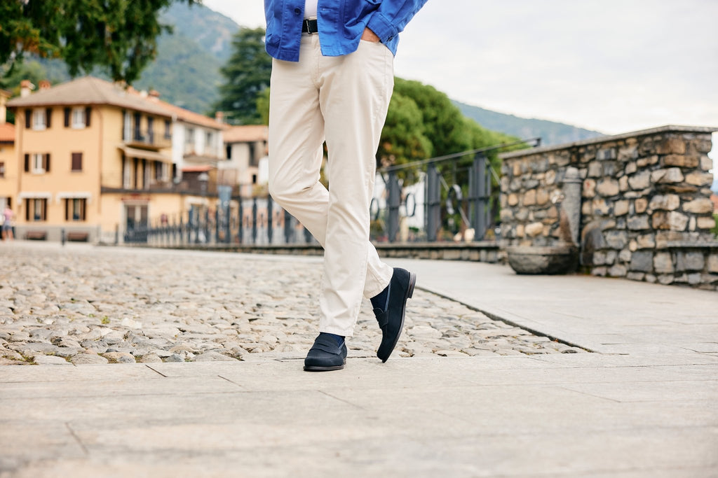 Harvard 2 Penny Loafer, Navy Suede ‘City’ Crockett & Jones - Hammargruppen