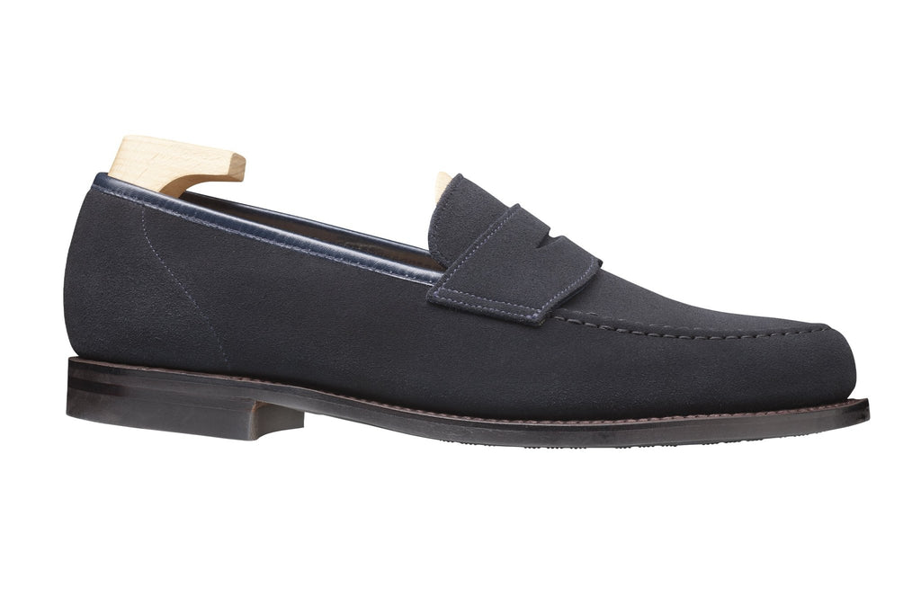 Harvard 2 Penny Loafer, Navy Suede ‘City’ Crockett & Jones - Hammargruppen