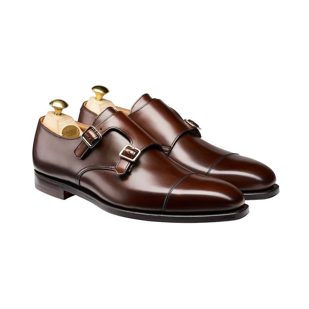 Lowndes Monk Strap, Dark Brown Burnished Calf, Crockett & Jones - Hammargruppen
