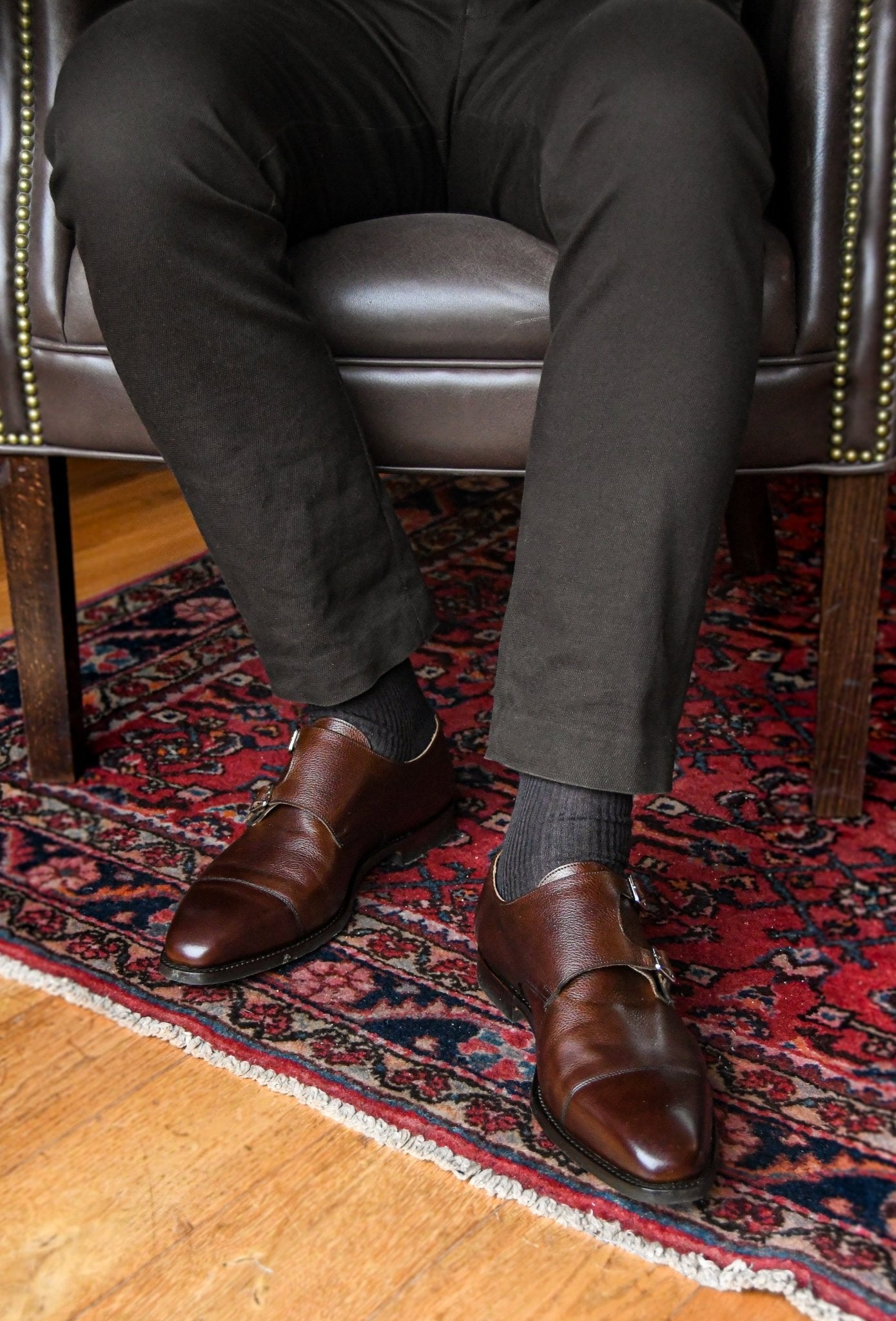 Lowndes Monk Strap, Dark Brown Pebble Grain 'City' Crockett & Jones - Hammargruppen