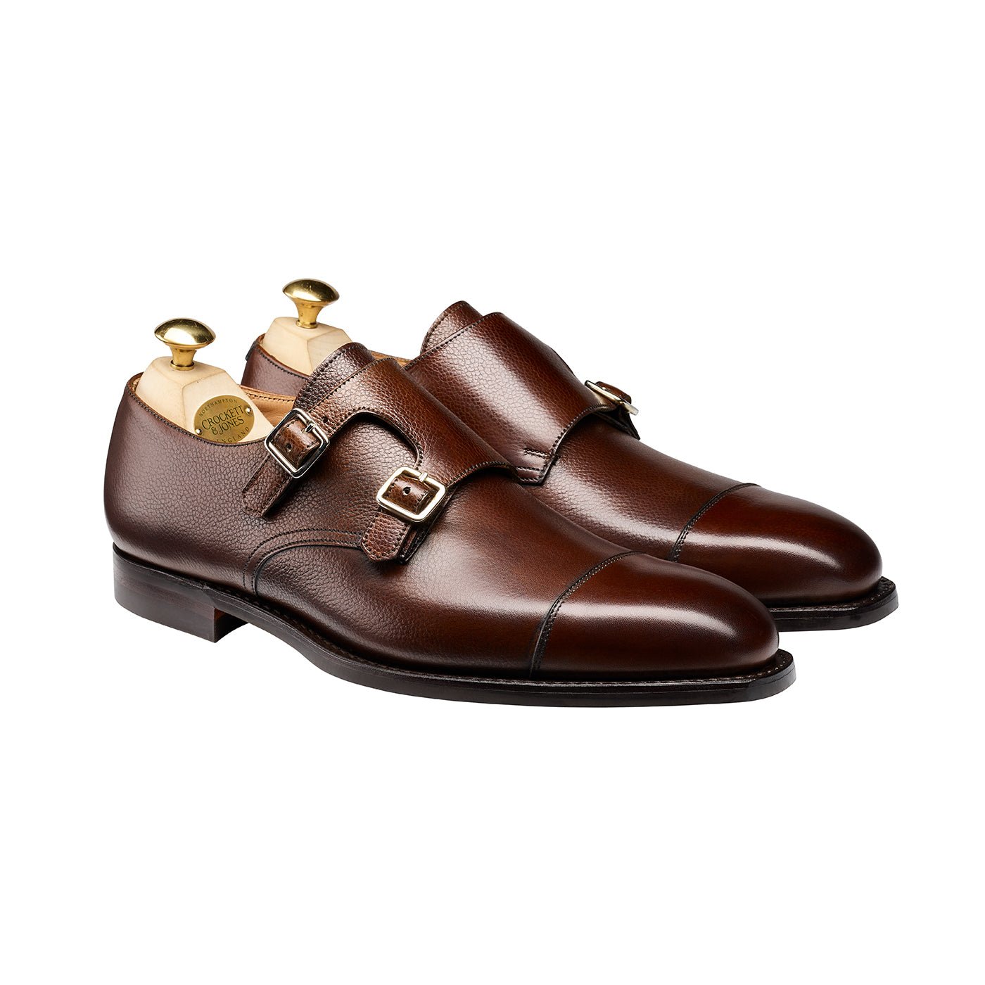Lowndes Monk Strap, Dark Brown Pebble Grain 'City' Crockett & Jones - Hammargruppen