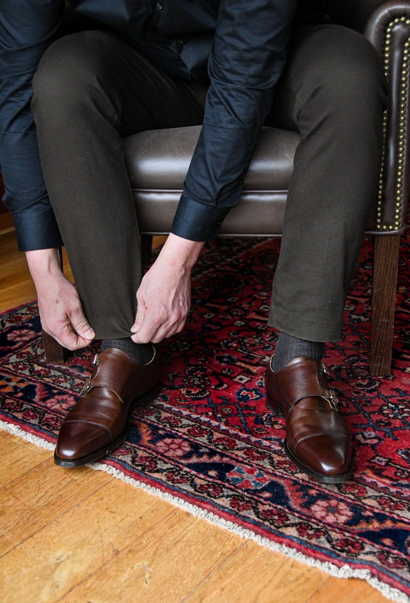 Lowndes Monk Strap, Dark Brown Pebble Grain 'City' Crockett & Jones - Hammargruppen