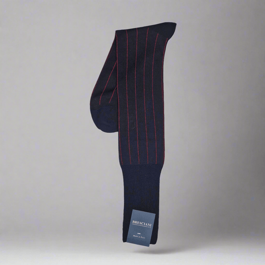 Marinblå & Röd Randig Strumpa, Bresciani - Hammargruppen