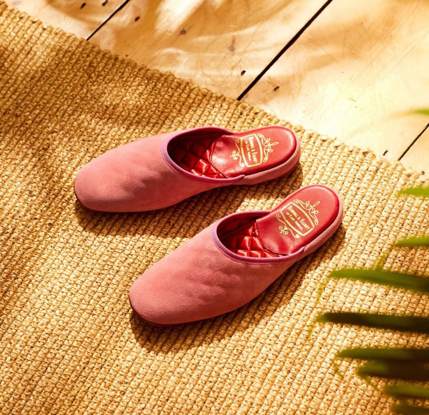 Mule Pink Suede, Herrslipper, Bowhill & Elliott