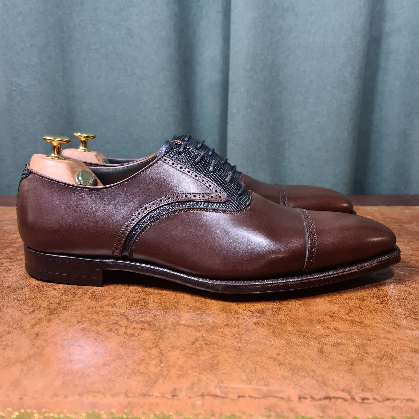 Wadhurst Dark Brown Calf & Navy Lizard (8.5E) Crockett & Jones