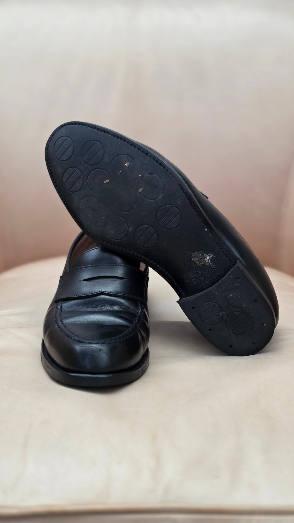 Boston Penny Loafer, Black Calf 'City' (UK 8,5E) Crockett & Jones - PRE-OWNED