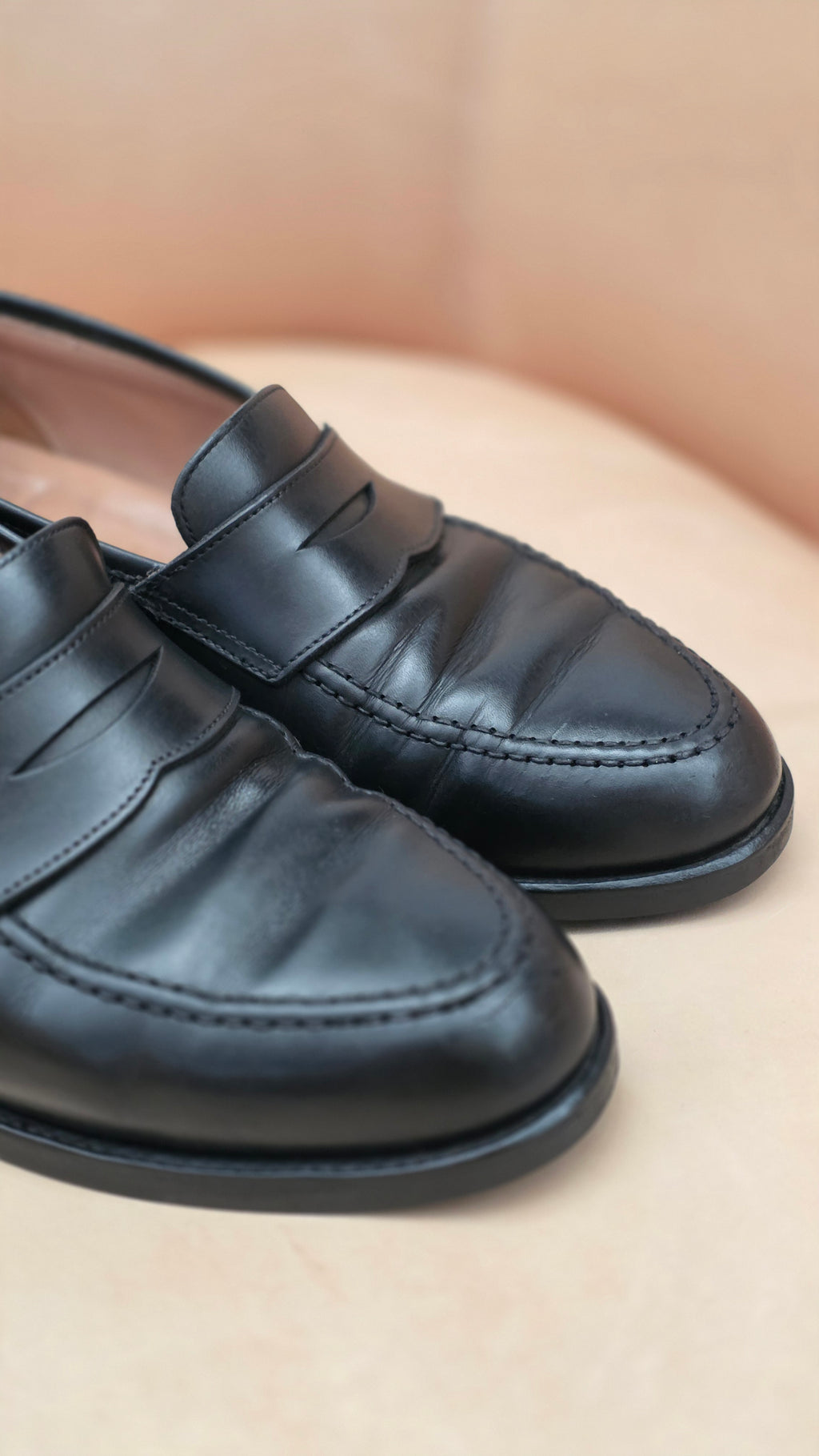 Boston Penny Loafer, Black Calf 'City' (UK 8,5E) Crockett & Jones - PRE-OWNED