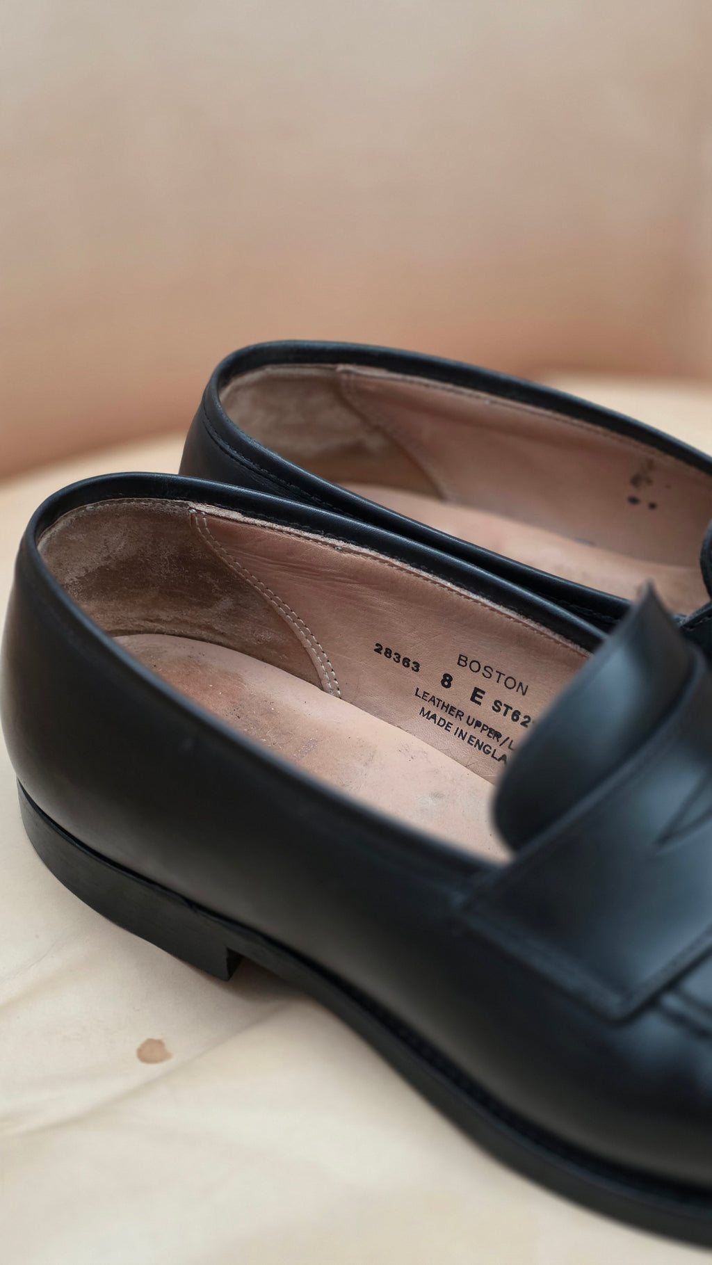 Boston Penny Loafer, Black Calf 'City' (UK 8,5E) Crockett & Jones - PRE-OWNED