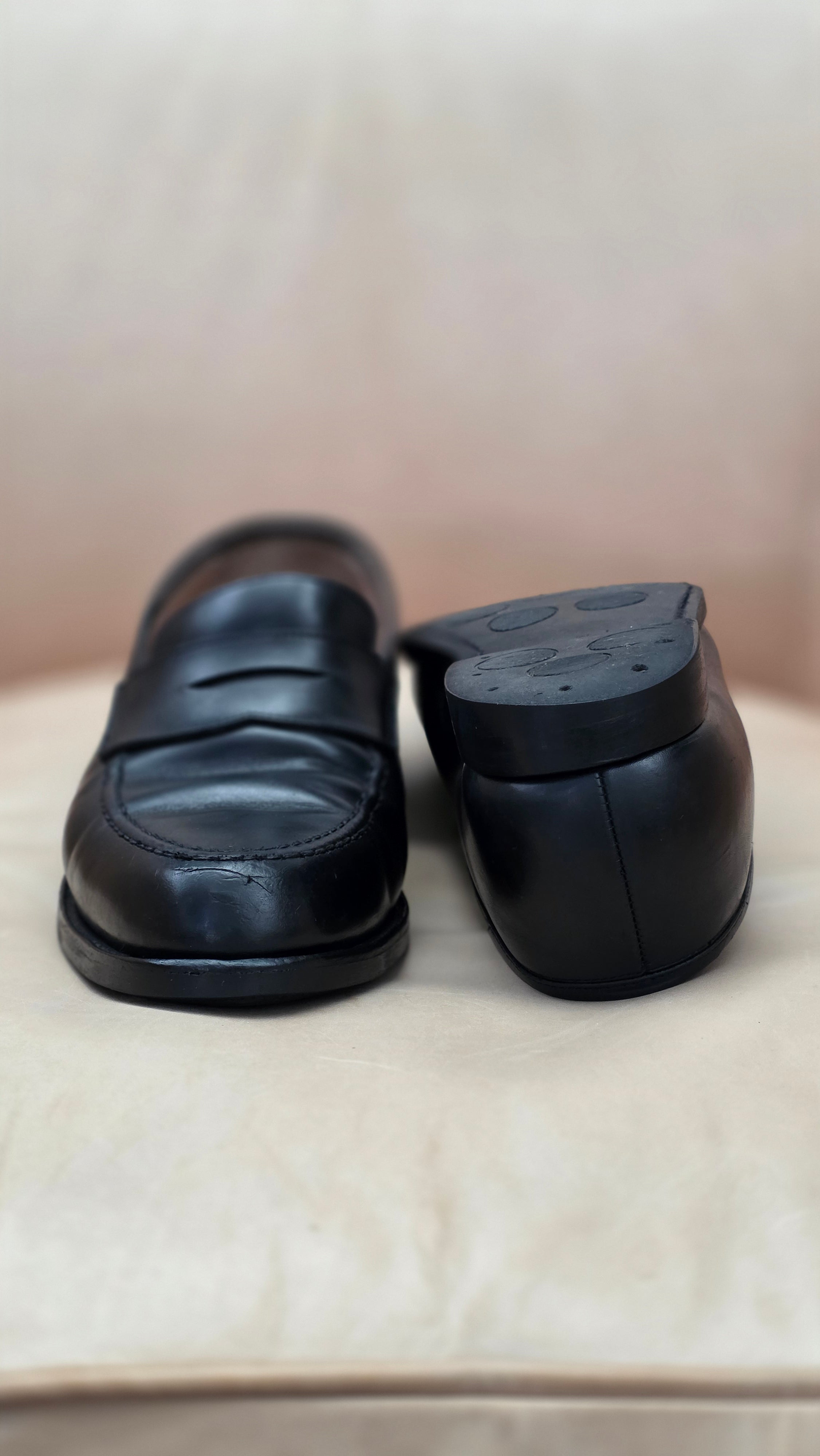 Boston Penny Loafer, Black Calf 'City' (UK 8,5E) Crockett & Jones - PRE-OWNED