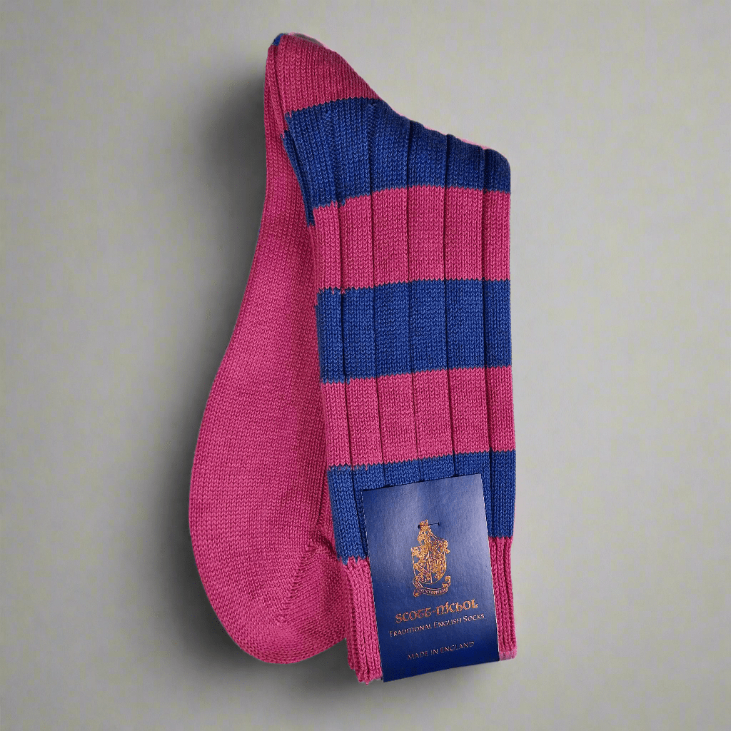 Rosa & Blå Randig Strumpa, Large, Scott - Nichol - Hammargruppen