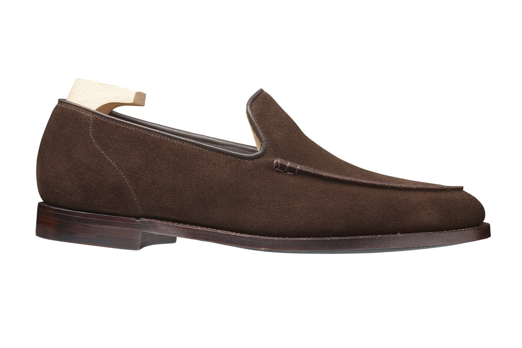 Salcombe Loafer, Dark Brown Suede 'Superflex' Crockett & Jones - Hammargruppen