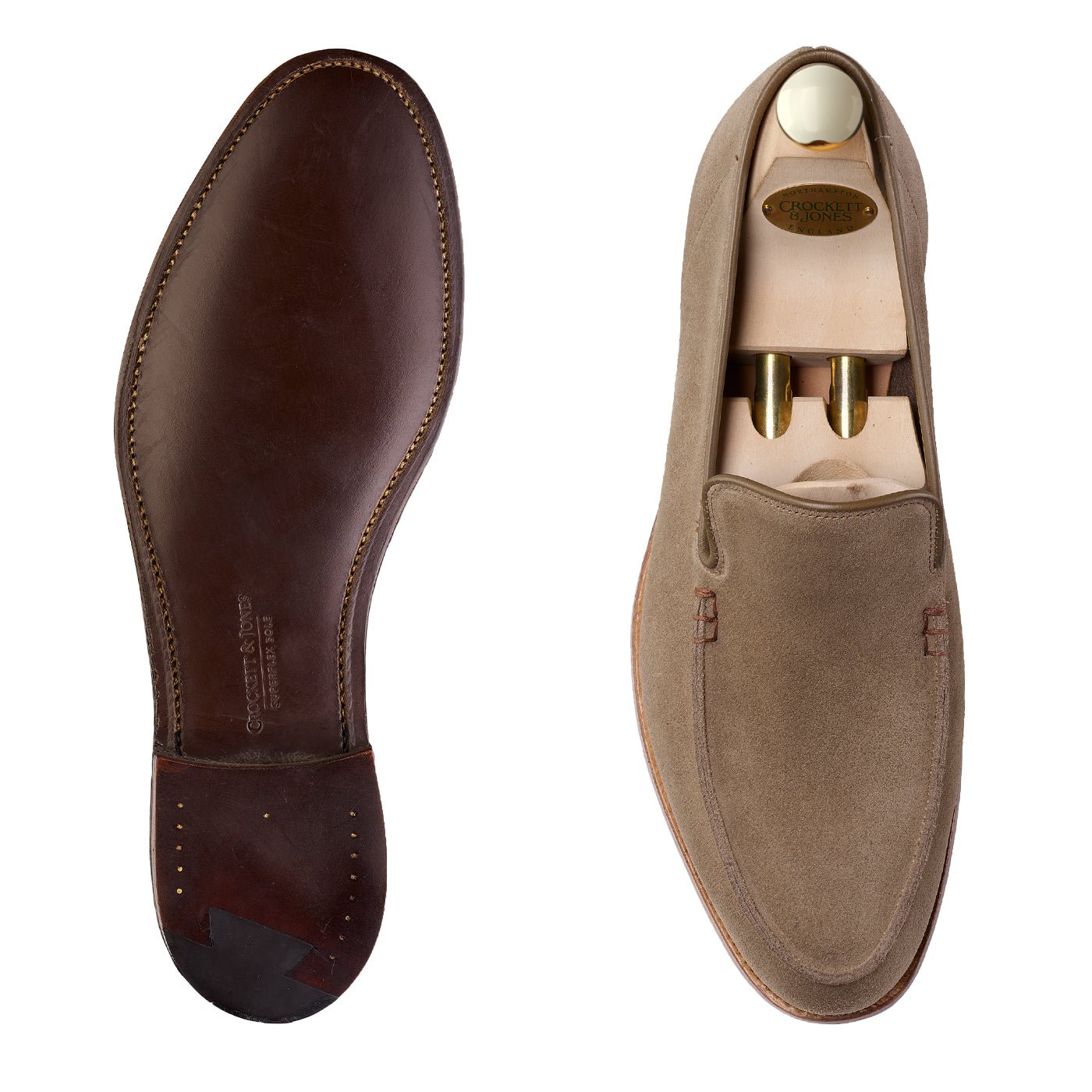 Salcombe Loafer, Khaki Suede 'Superflex' Crockett & Jones - Hammargruppen