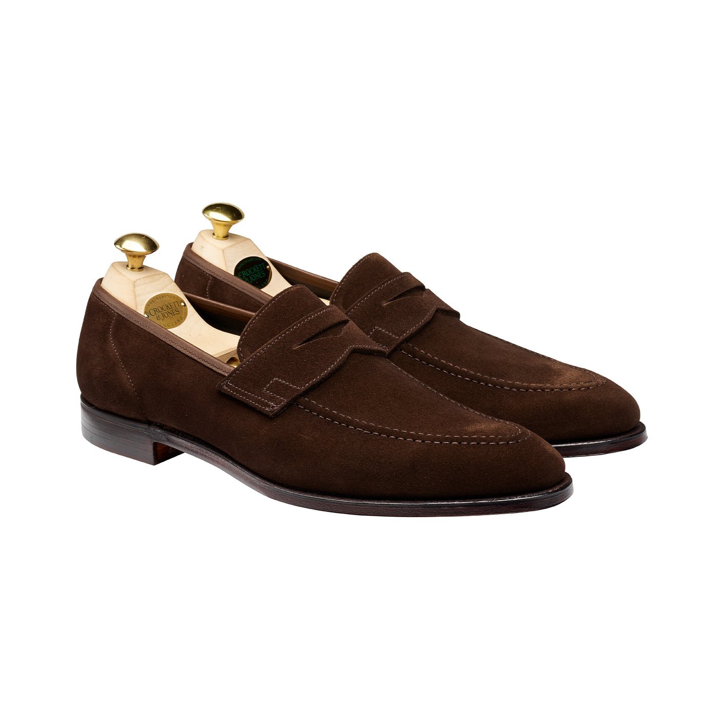 Teign Penny Loafer, Dark Brown Suede, Crockett & Jones - Hammargruppen