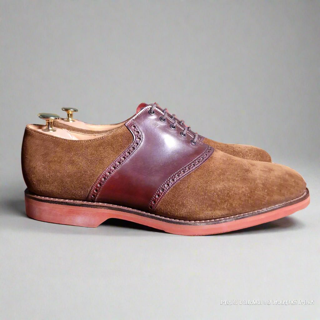 Telford Snuff Suede & Burgundy Cordovan (13F) Crockett & Jones - Hammargruppen