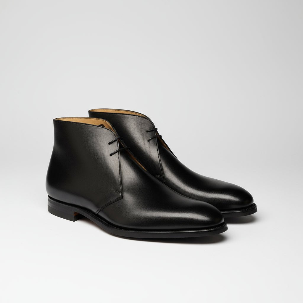 Upton Chukka Boot, Black Calf ‘City’ Crockett & Jones - Hammargruppen
