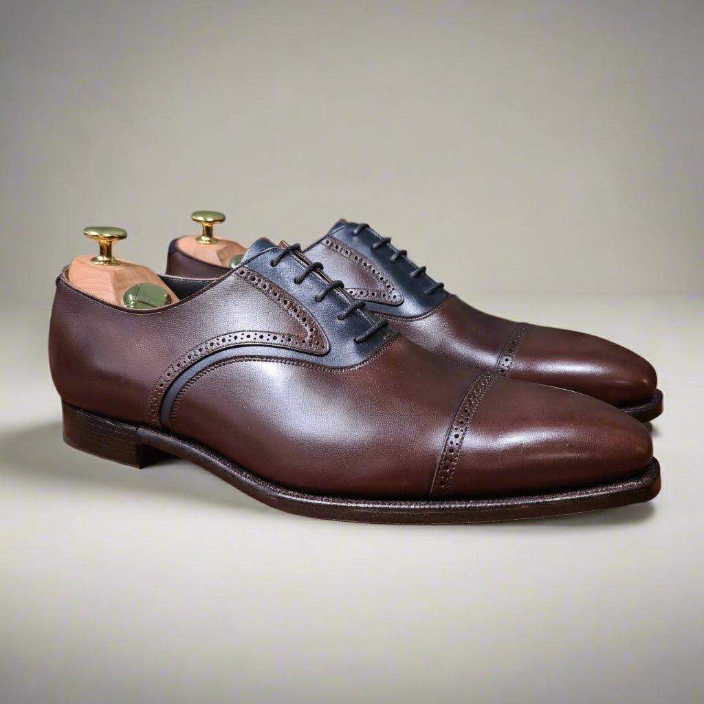 Wadhurst Oxford Dark Brown & Navy Calf (8,5E) Crockett & Jones - Hammargruppen