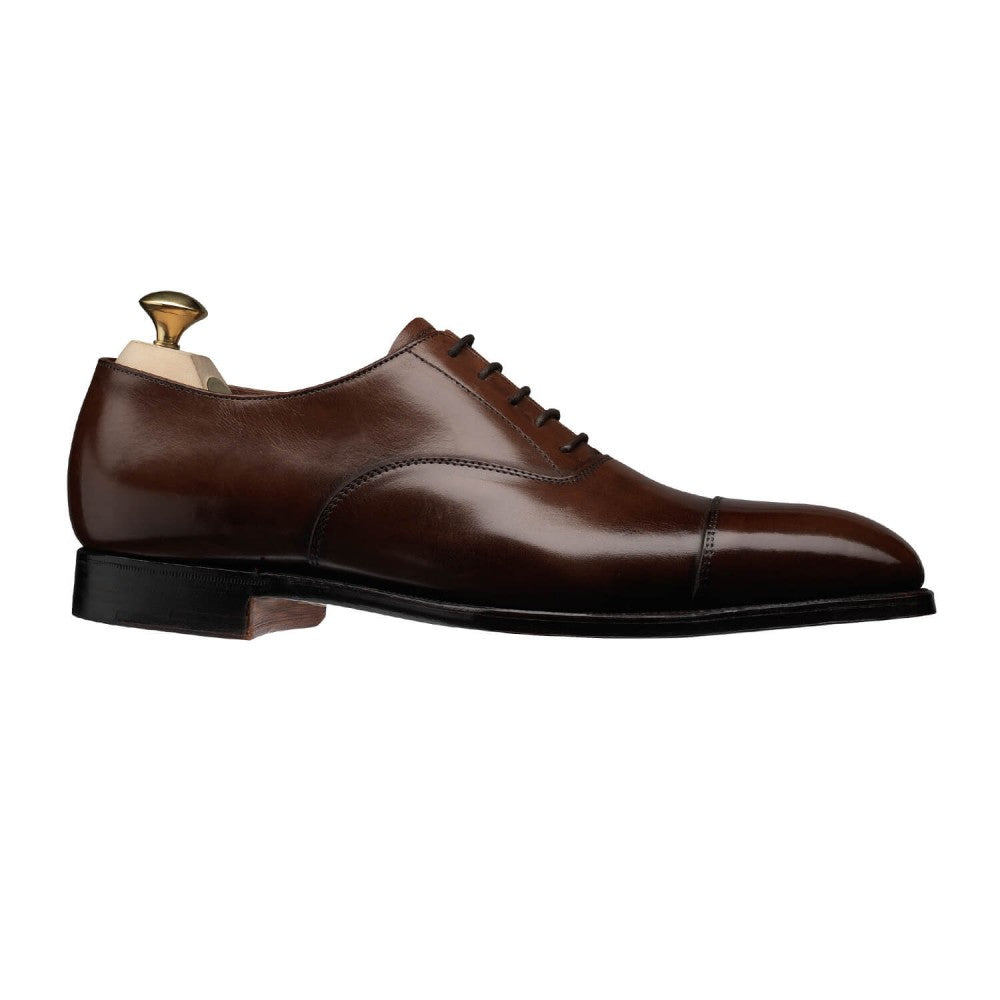 Audley, Dark Brown oxford shoe made in leather branded Crockett & Jones