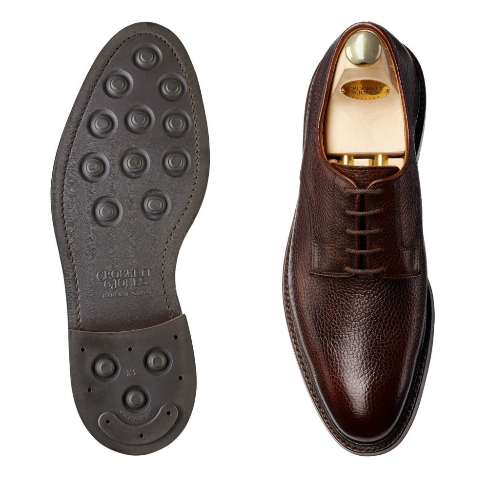 Ashdown, Dark brown derby made in leather branded Crockett & Jones