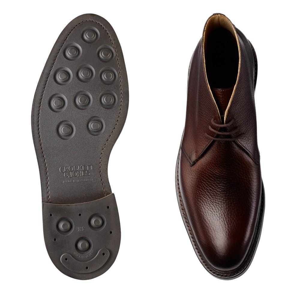 Brecon Chukka Boot, Dark Brown Country Calf Grain ‘Dainite’ Crockett & Jones - Hammargruppen