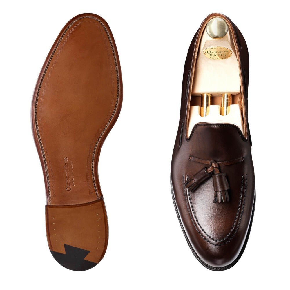 Cavendish 2 Tassel Loafer, Dark Brown Burnished Calf, Crockett & Jones - Hammargruppen