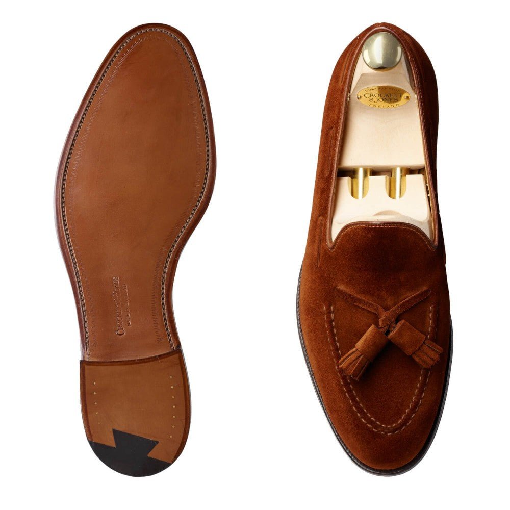 Cavendish 2 Tassel Loafer, Polo Brown Calf Suede, Crockett & Jones - Hammargruppen