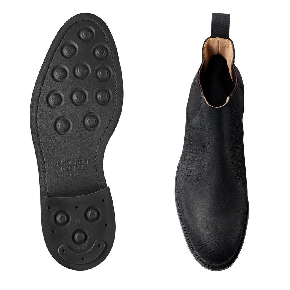 Chelsea 5 Boot, Black Rough - Out Suede ‘Dainite’ Crockett & Jones - Hammargruppen