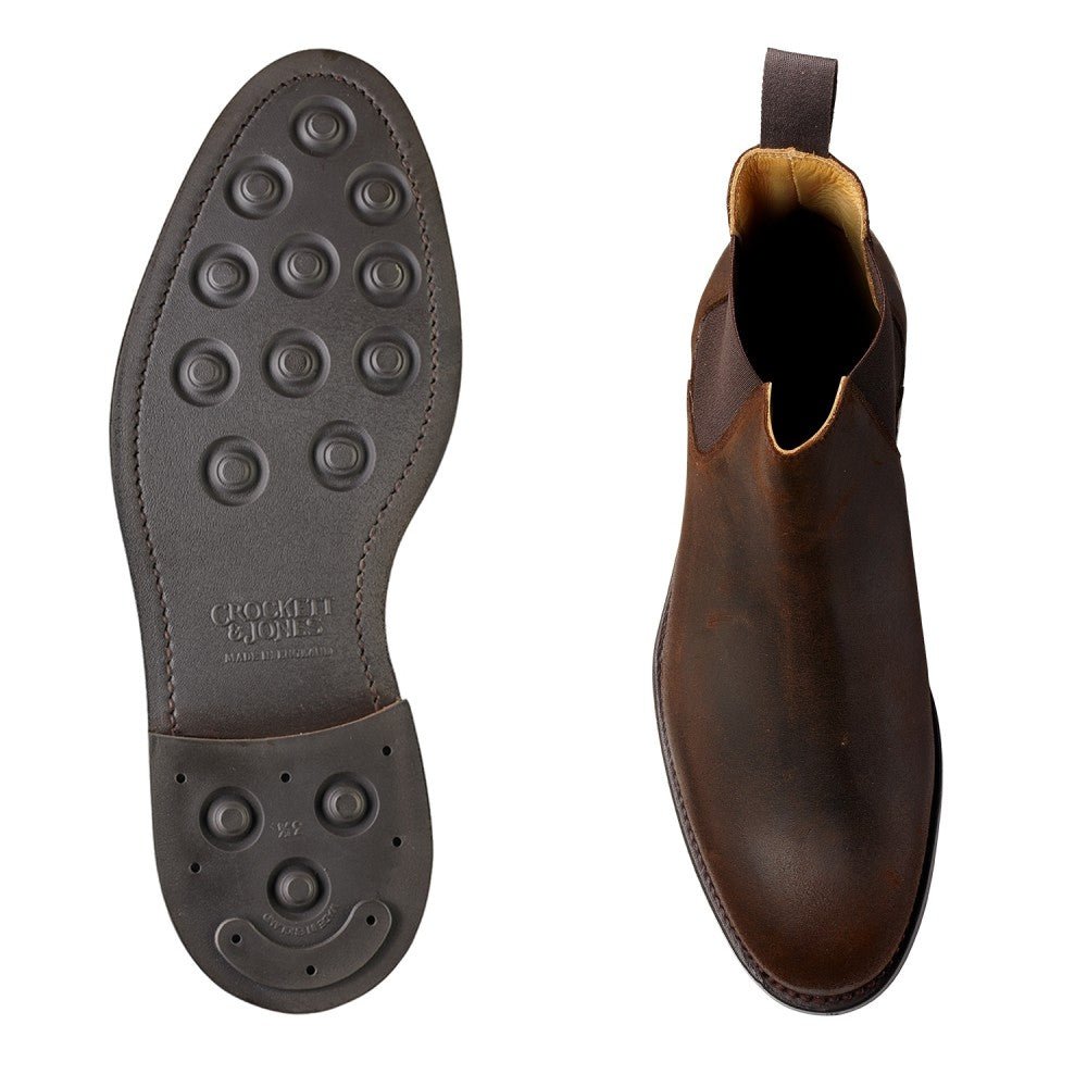 Chelsea 5 Boot, Dark Brown Rough - Out Suede ‘Dainite’ Crockett & Jones - Hammargruppen