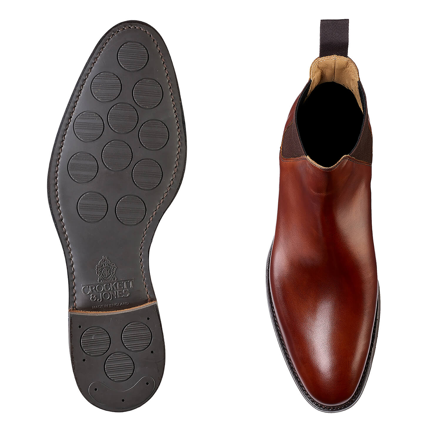 Chelsea 8 Boot, Chestnut Burnished Calf ‘City’ Crockett & Jones - Hammargruppen