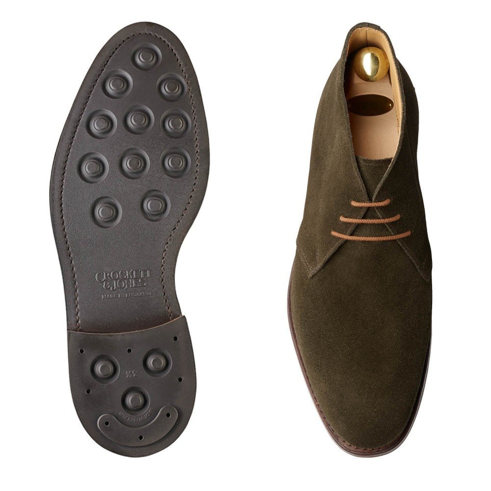 Chiltern Chukka Boot, Earth Green Suede ‘Dainite’ Crockett & Jones - Hammargruppen