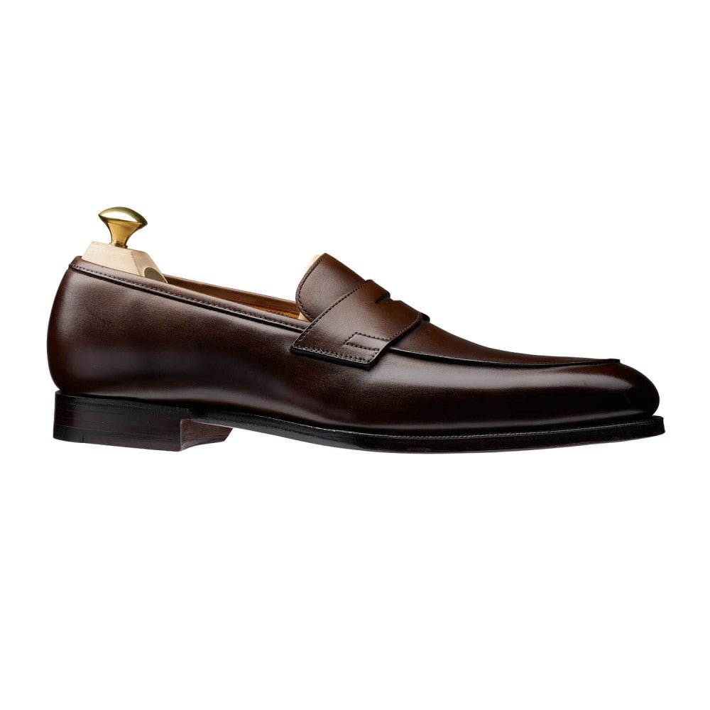 Crawford Penny Loafer, Dark Brown Antique Calf, Crockett & Jones - Hammargruppen